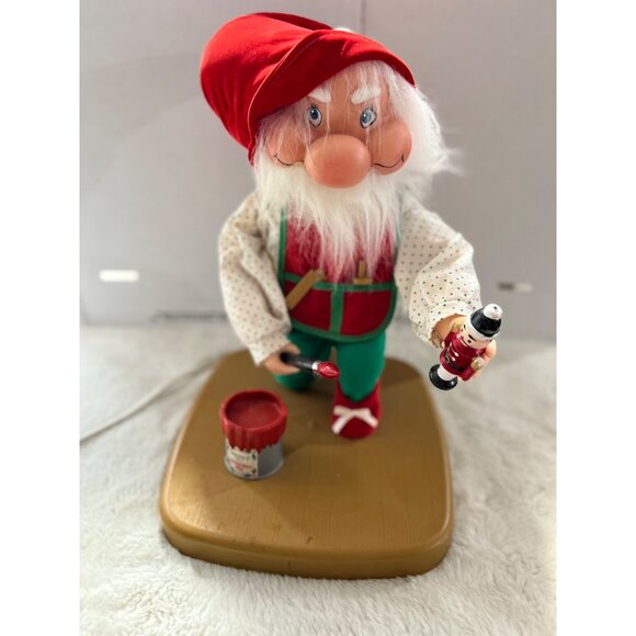 Santakins Animated Santas Workshop Elf With Paint Can 16" Electric Christmas Dec - Picture 2 of 9